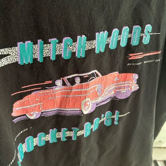 Vtg Mitch Woods Vintage Fruit of the Loom Single Stitch with Red Car Graphic XL - Picture 16 of 16